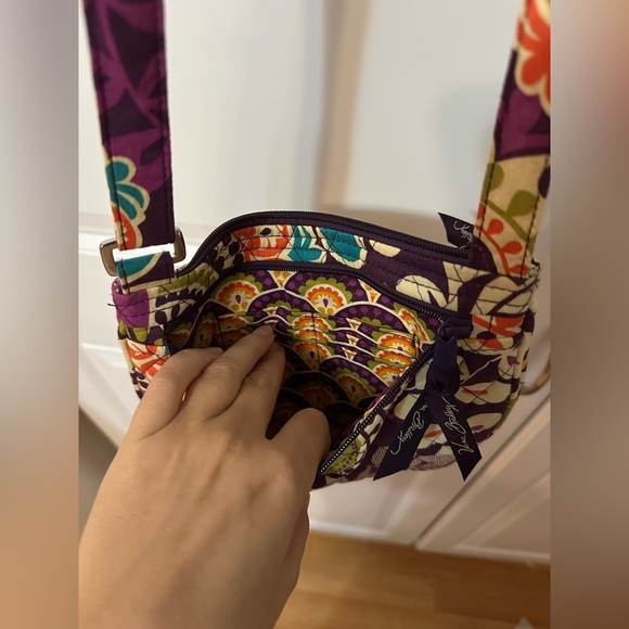 Vera Bradley Lizzy Plum Crazy Little Hipster Crossbody Purse / Bag - Picture 4 of 5